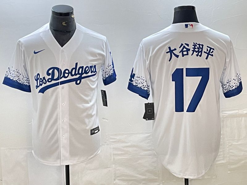 Men 2025 Los Angeles Dodgers #17 Ohtani White City edition Nike MLB Jersey style 6235->chicago cubs->MLB Jersey